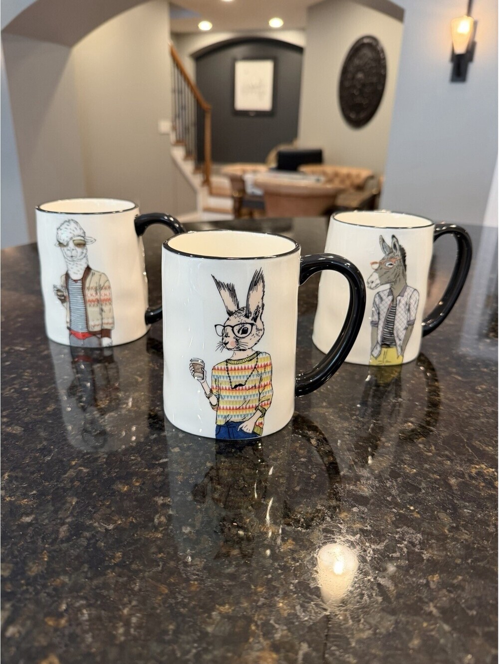 Hipster Animal Coffee Mugs 16 Oz Set Of 3 By Signature New